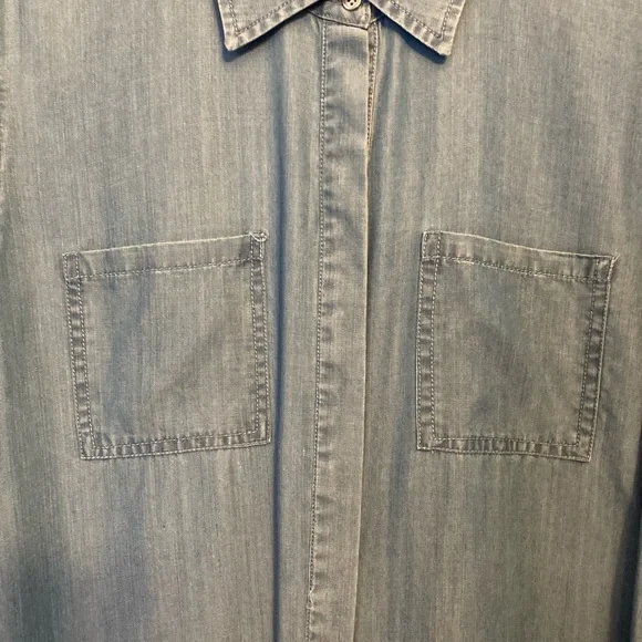 EUC Denim Shirt Dress with Tie - Picture 3 of 10